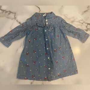 GAP Denim Dress with floral size 12-18